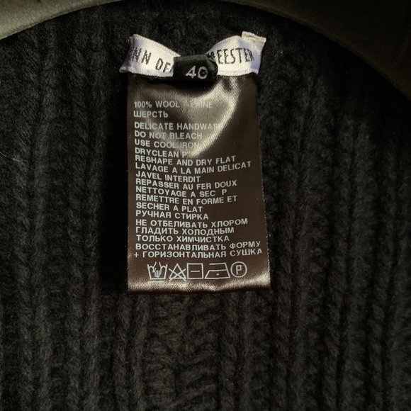 ANN DEMEULEMEESTER • Asymmetric Black Wool Ribbed Fisherman Sweater Vest FR 40 M - Picture 15 of 15